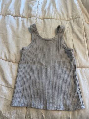 abercrombie kids Light Gray Ribbed Tank Top